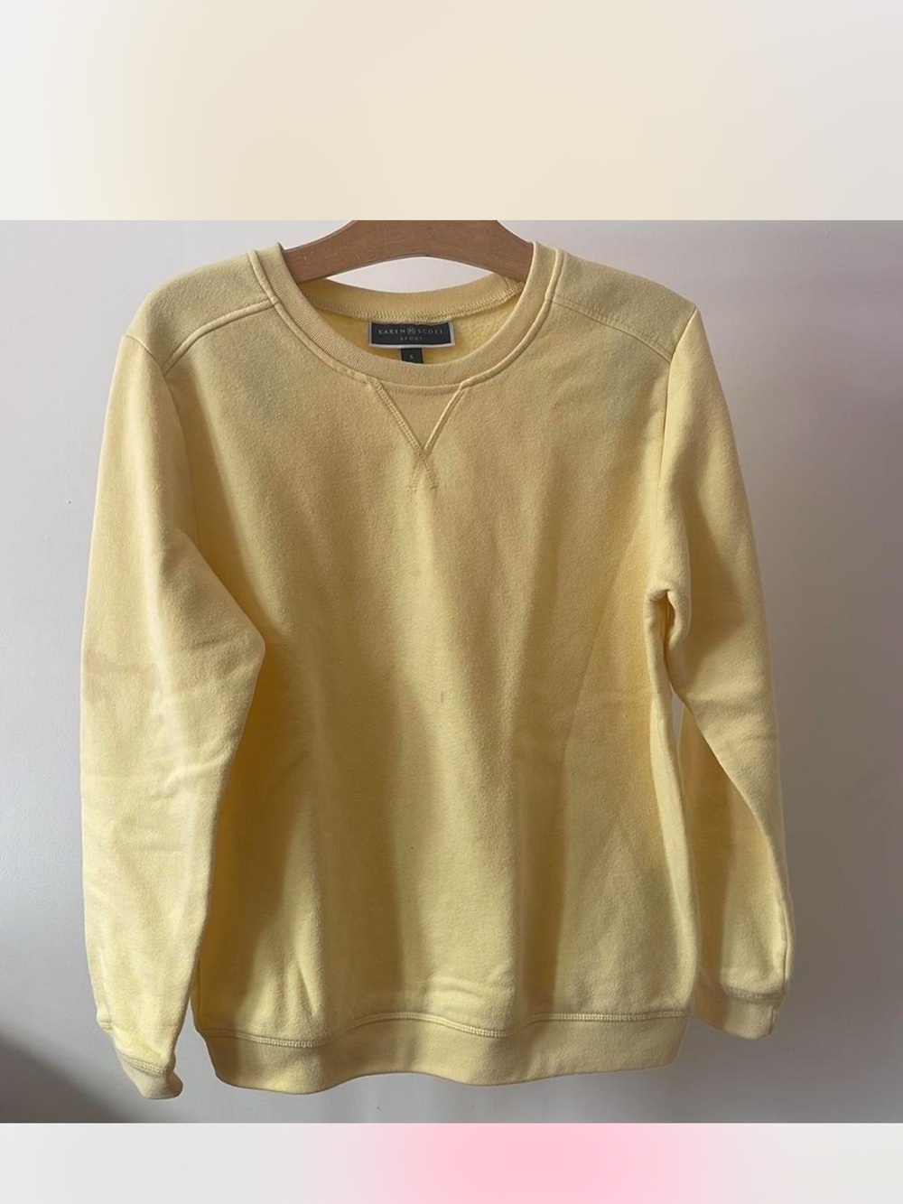 Karen Scott Crewneck Sweatshirt - Pale Yellow